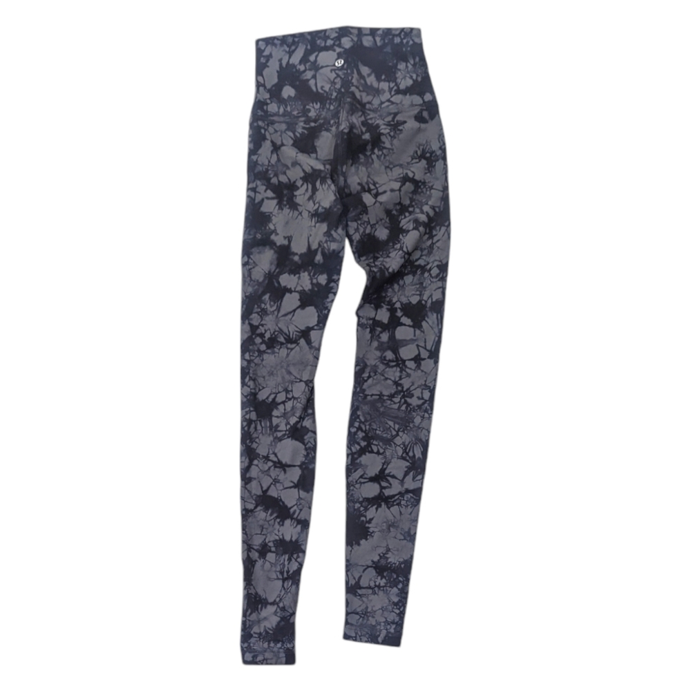 Lululemon Wunder Under Tie Dye Leggings Shibori Black Grey Womens 4 - Picture 6 of 9